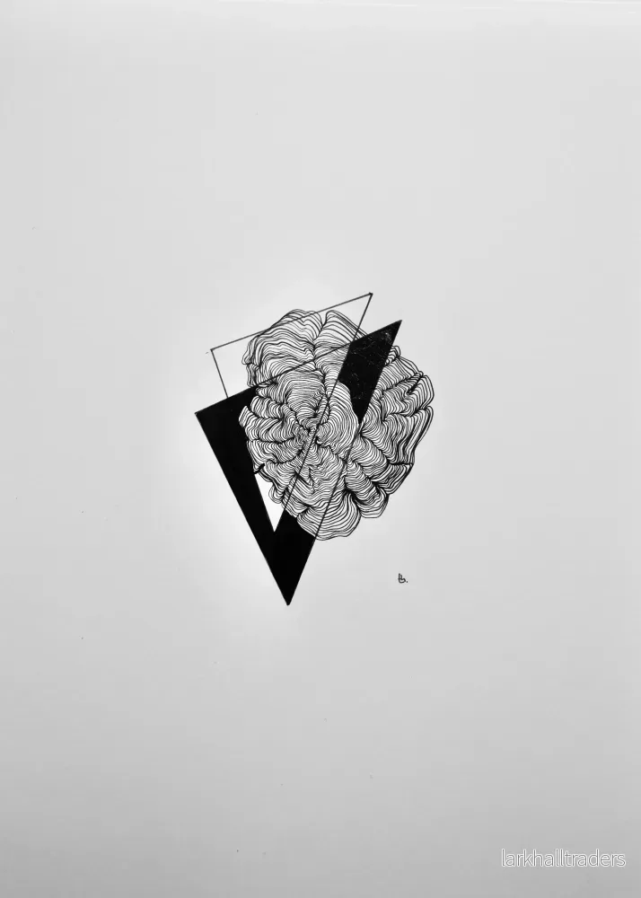 N.84 - Geometric Bloom – A4 Original Teckning - Bild 3