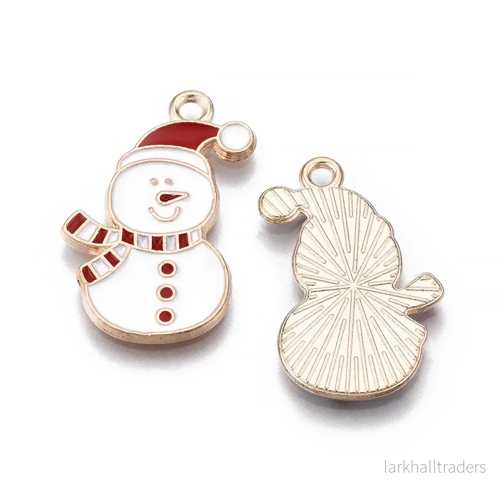 Berlock med emalj, snögubbe, 15x20mm, 2st Berlock med emalj, snögubbe, 15x20mm, 2st