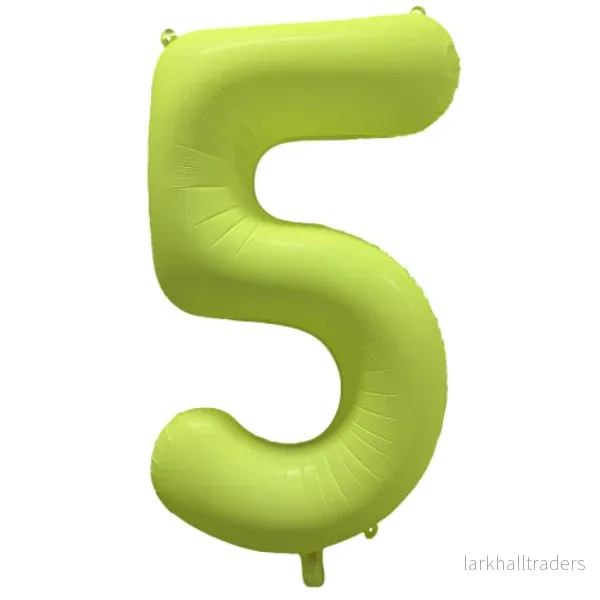 Folieballong siffra, 5 neon gul 86 cm Folieballong siffra, 5 neon gul 86 cm