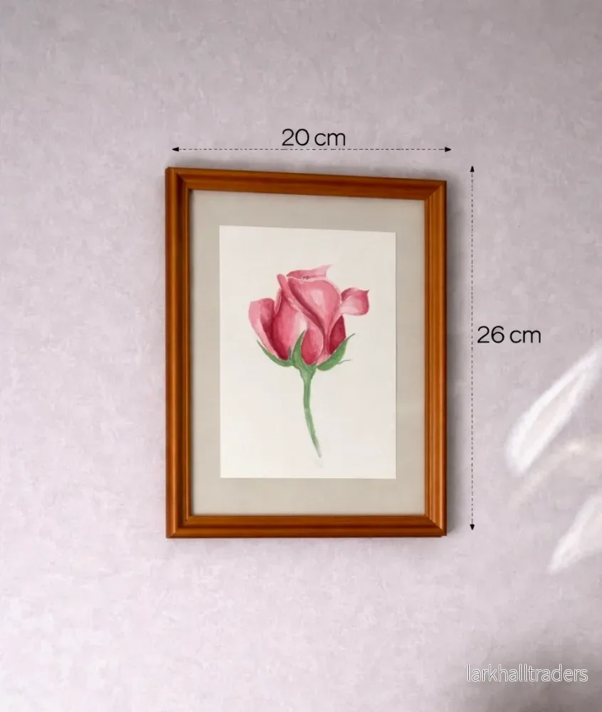 Pink Rose - Original Akvarellmålning - Bild 2