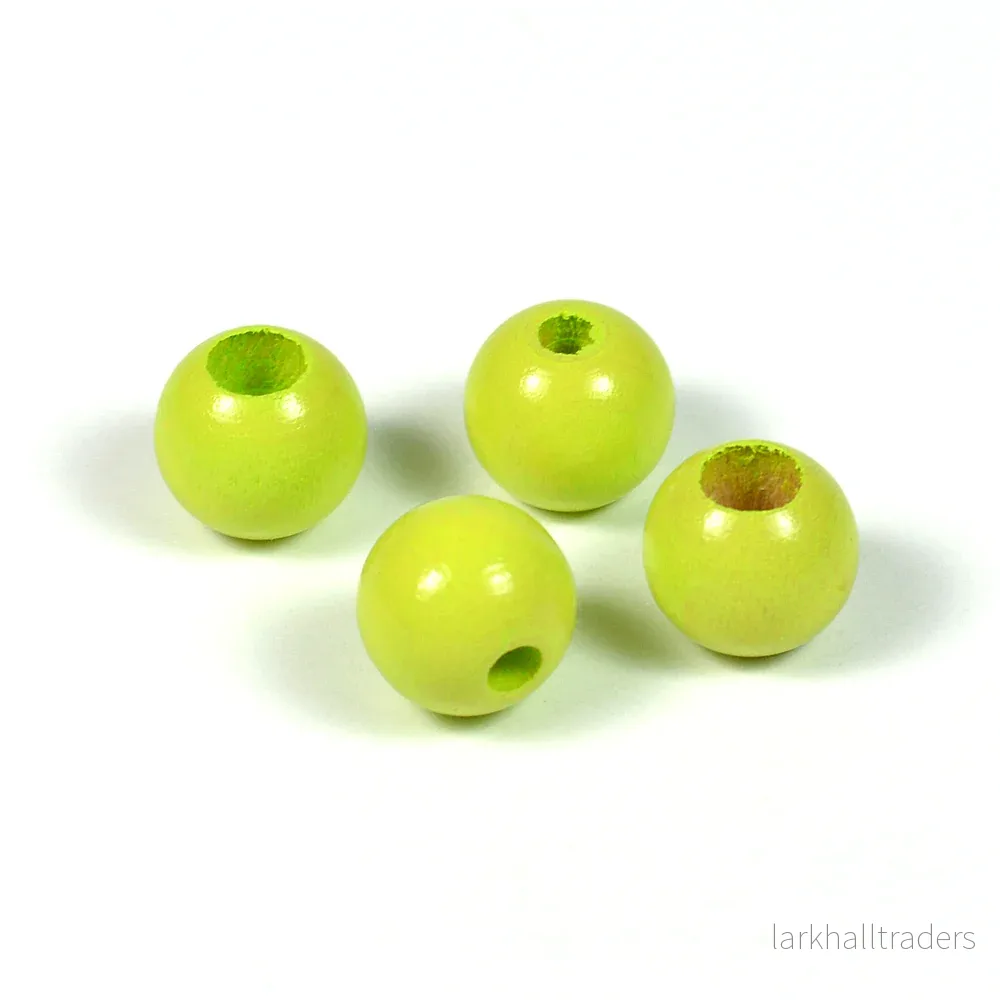 Säkerhetspärlor, 10mm, lime, 6st