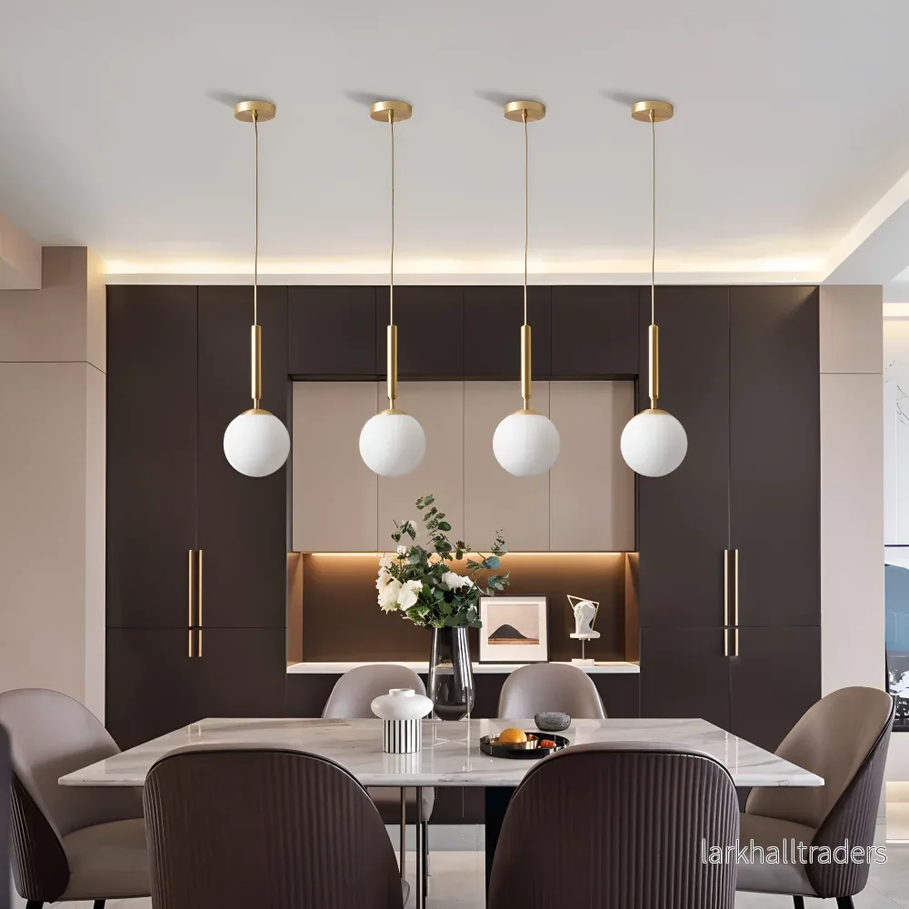 LunaSphere – Vit Glaspendellampa i Modern Nordic Design - Bild 2