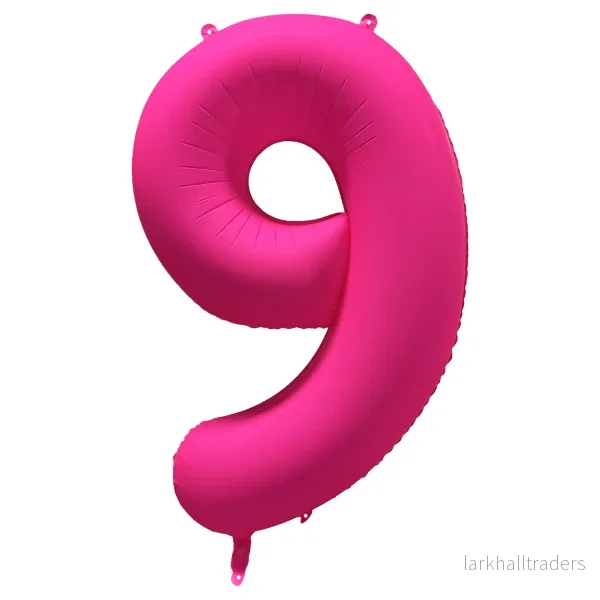 Folieballong siffra, 9 neon rosa 86 cm Folieballong siffra, 9 neon rosa 86 cm