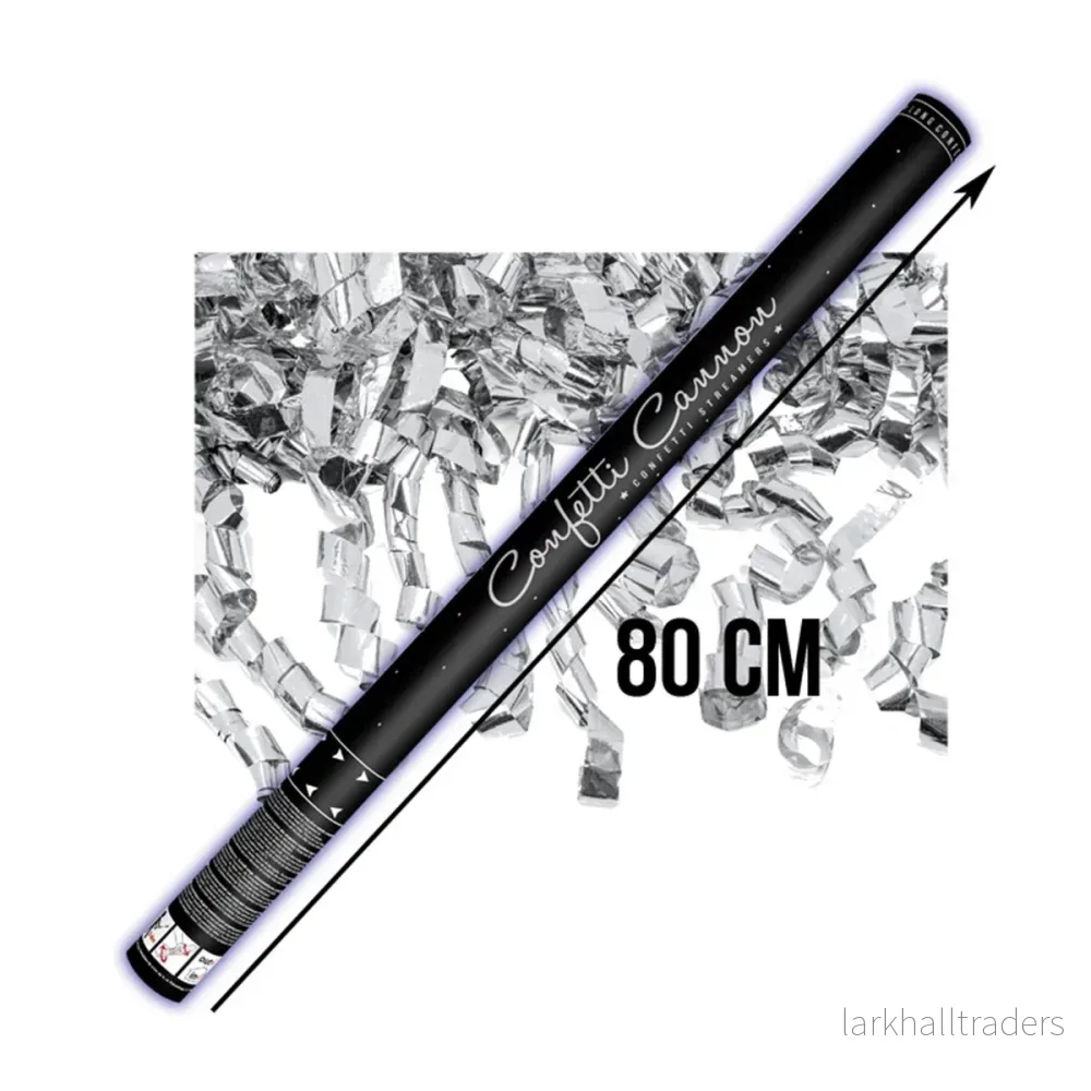 Konfettibomb, silver streamers 80 cm - Bild 2