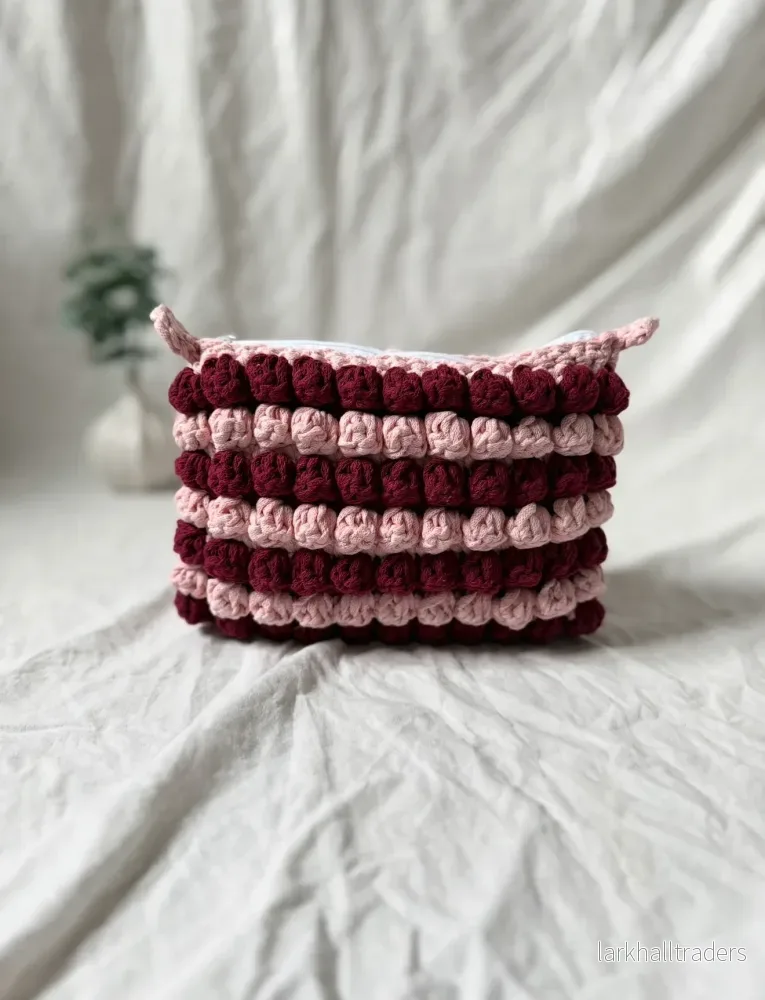 Virkad Bubbliga Necessär, röd/Rosa - platt Mellan storlek