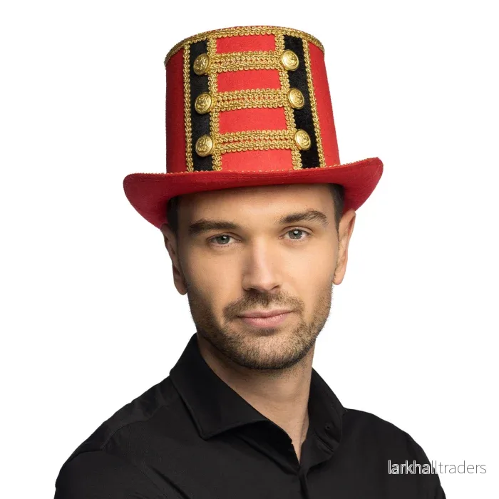 Hög hatt, cirkusdirektör röd