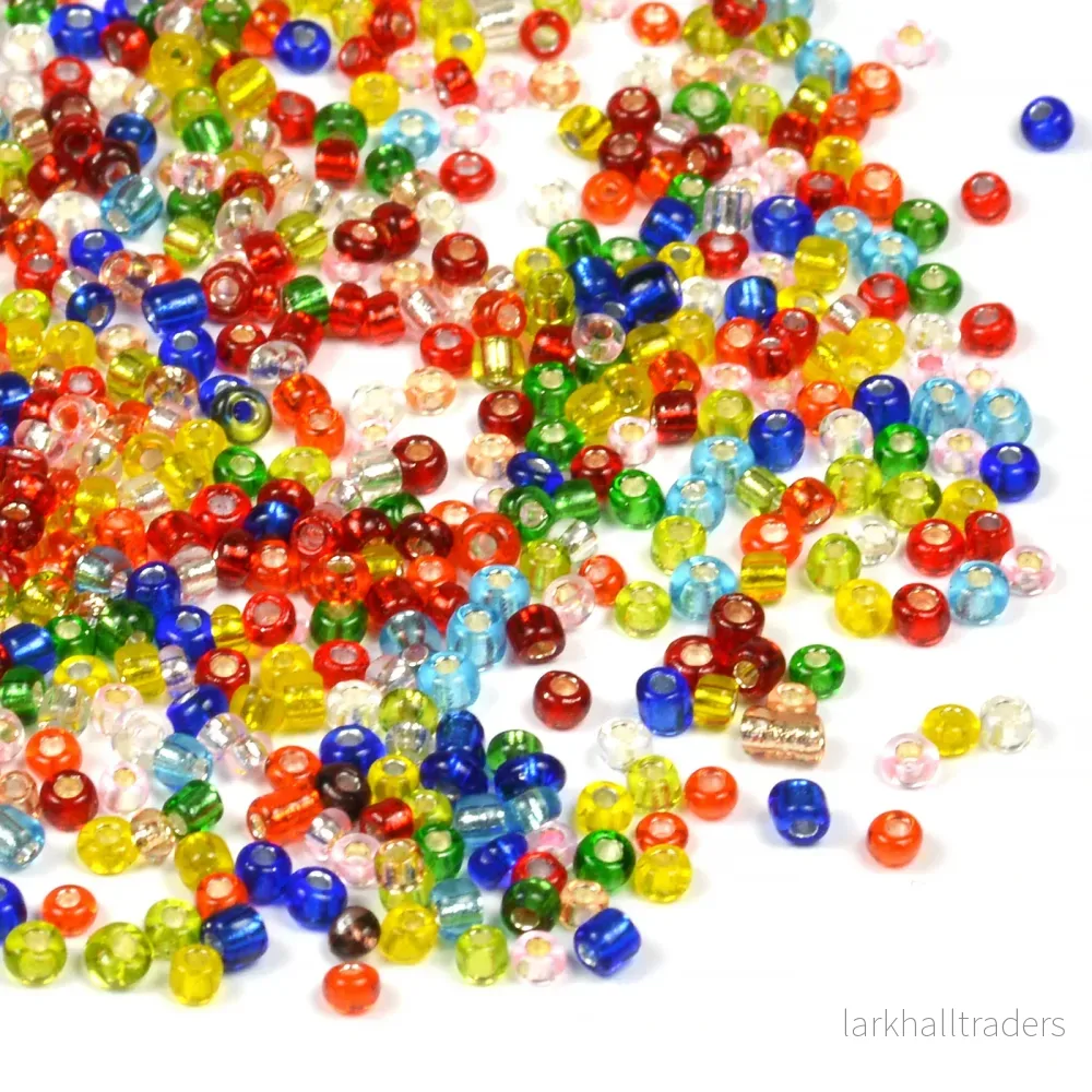 Seed Beads, 2mm, silverlined mix, 30g Seed Beads, 2mm, silverlined mix, 30g