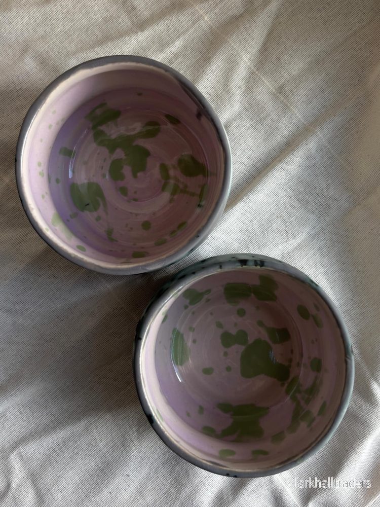 Bubblig rosa och prickig stengodskopp (Frakt ingår) - Bild 2