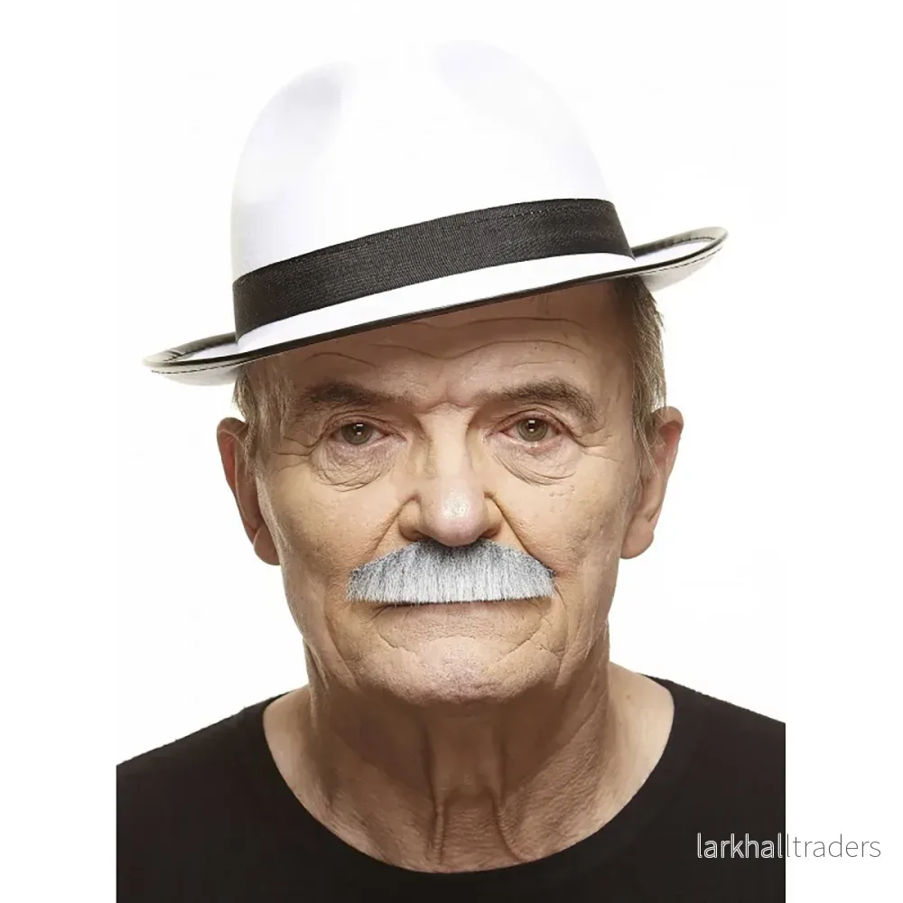 Mustasch, butler grå/vit - Bild 2