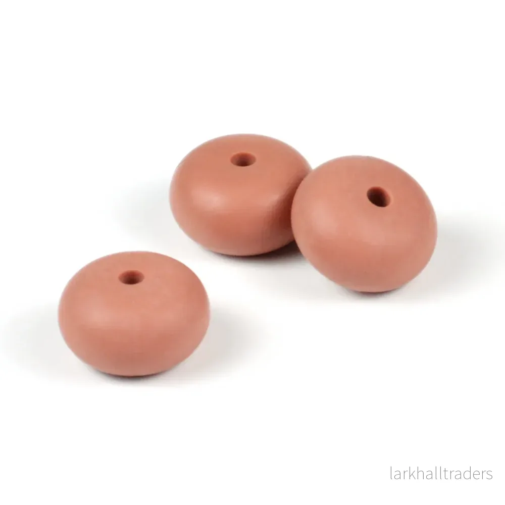 Abacus silikonpärlor, rose dawn, 3st Abacus silikonpärlor, rose dawn, 3st
