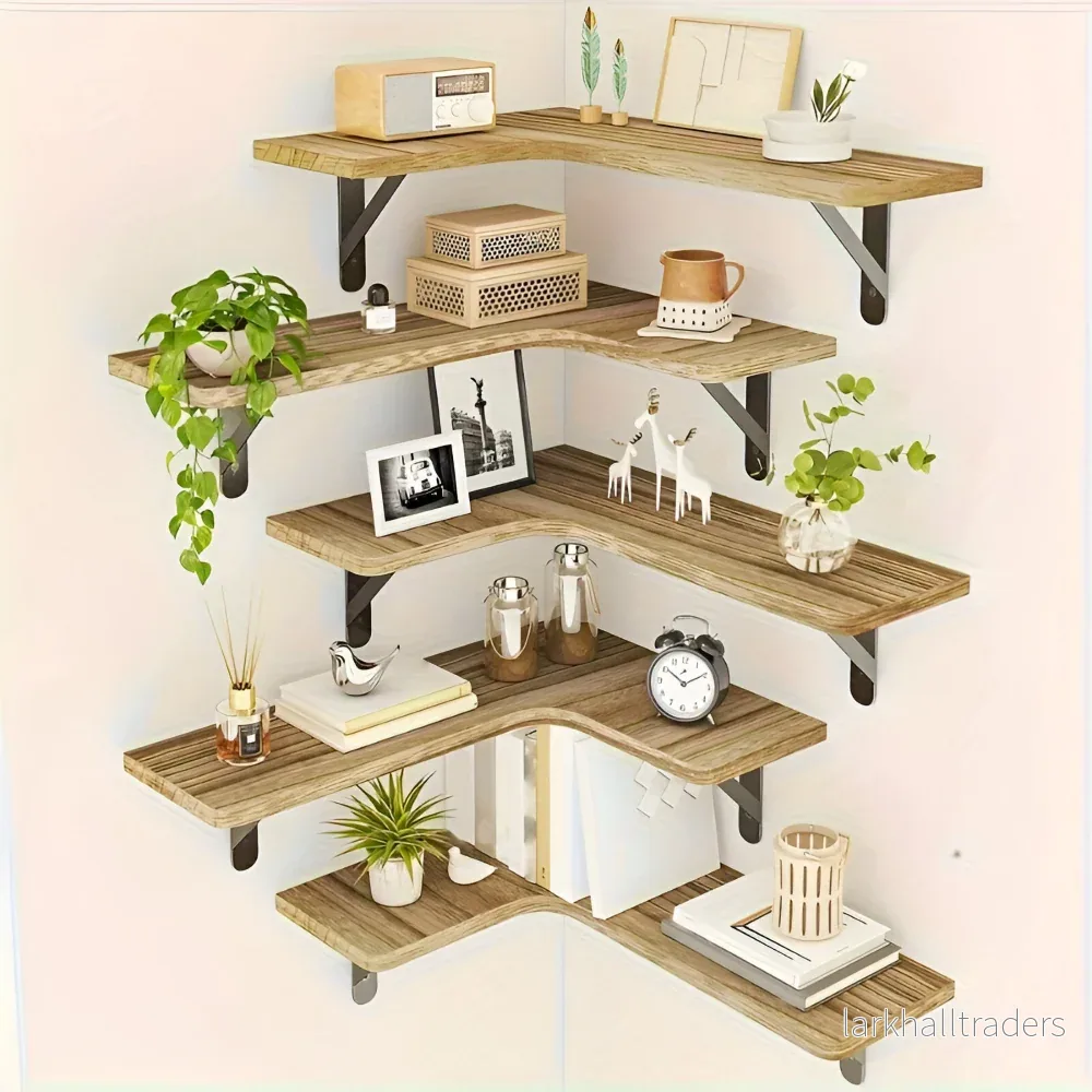 BohoCorner Set – Rustika Hörnhyllor i 3/5-Pack för Bohemisk Inredning BohoCorner Set – Rustika Hörnhyllor i 3/5-Pack för Bohemisk Inredning