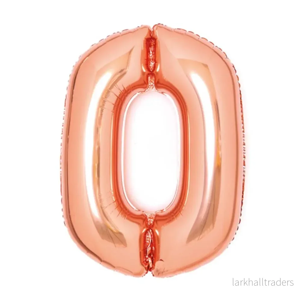 Folieballong, siffra 0 roséguld 66 cm