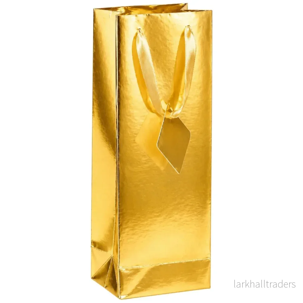 Vinpåse, guld 30,5×12,5×9 cm