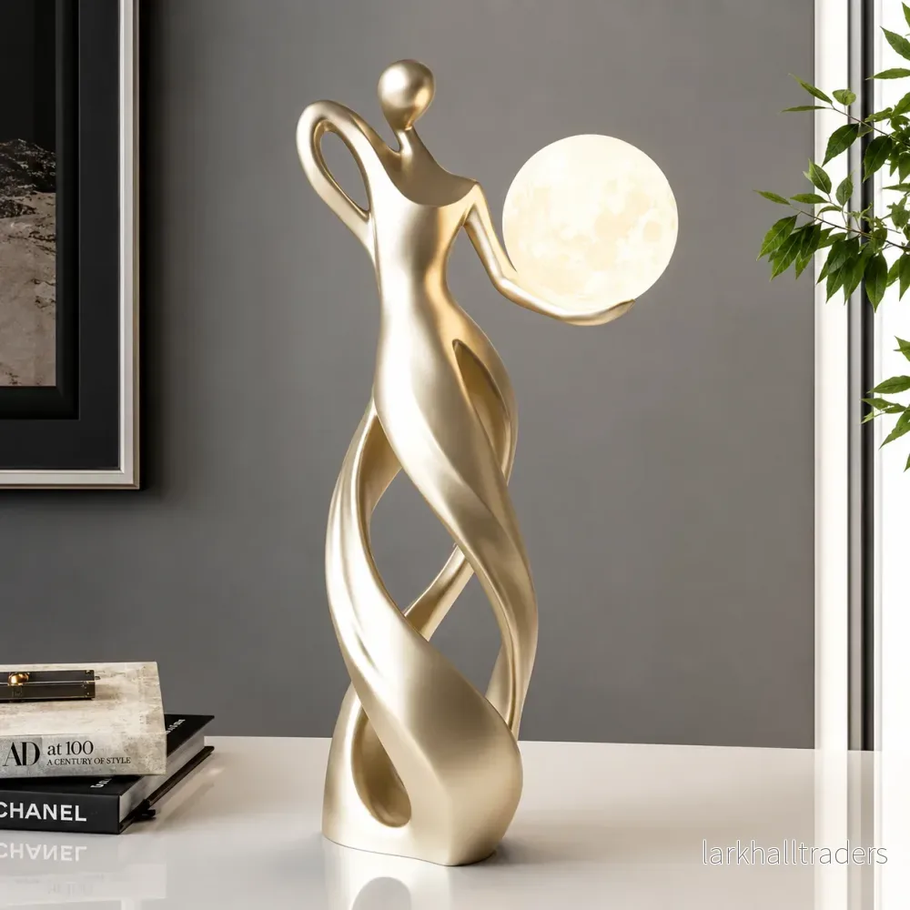 GlowMuse Flicka – Abstrakt Belyst Skulptur i Modern Harzdesign - Bild 2