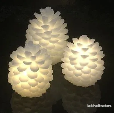 LED ljus som har form som tallkottar – set av 3 st..