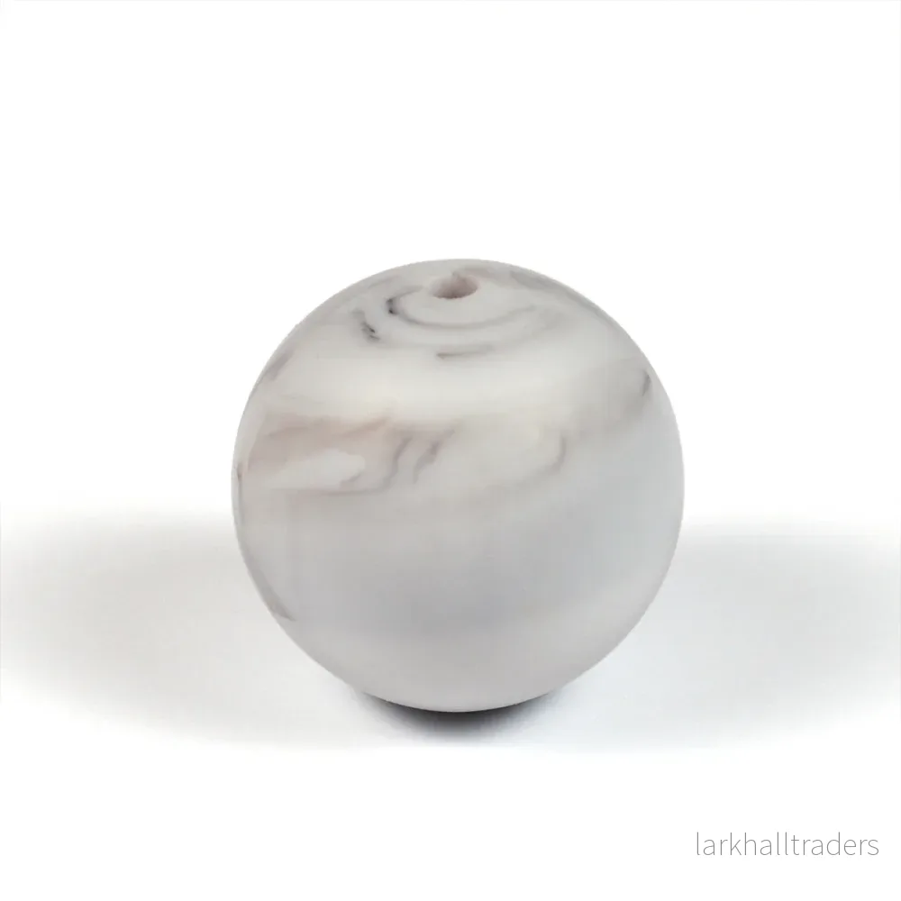 Silikonpärlor, marmor, 19mm