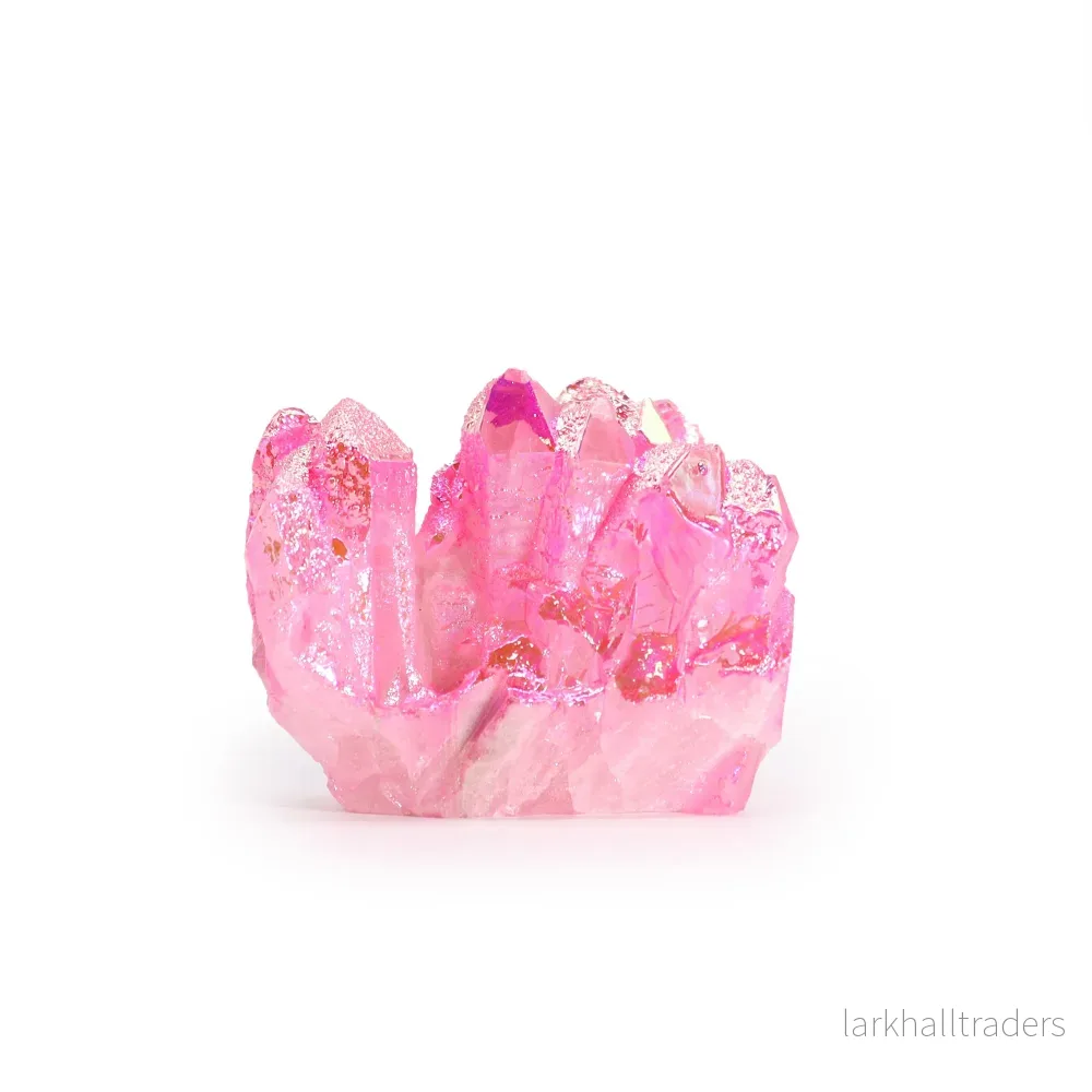 Rosa titanbehandlat kvartskluster – 7–10 cm