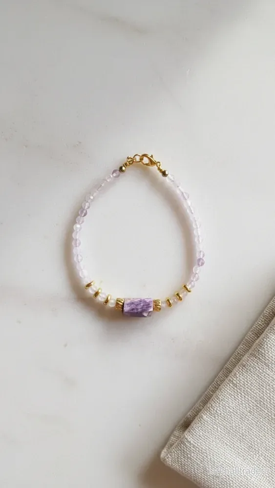 Armband med ametrin och charoit - Bild 3