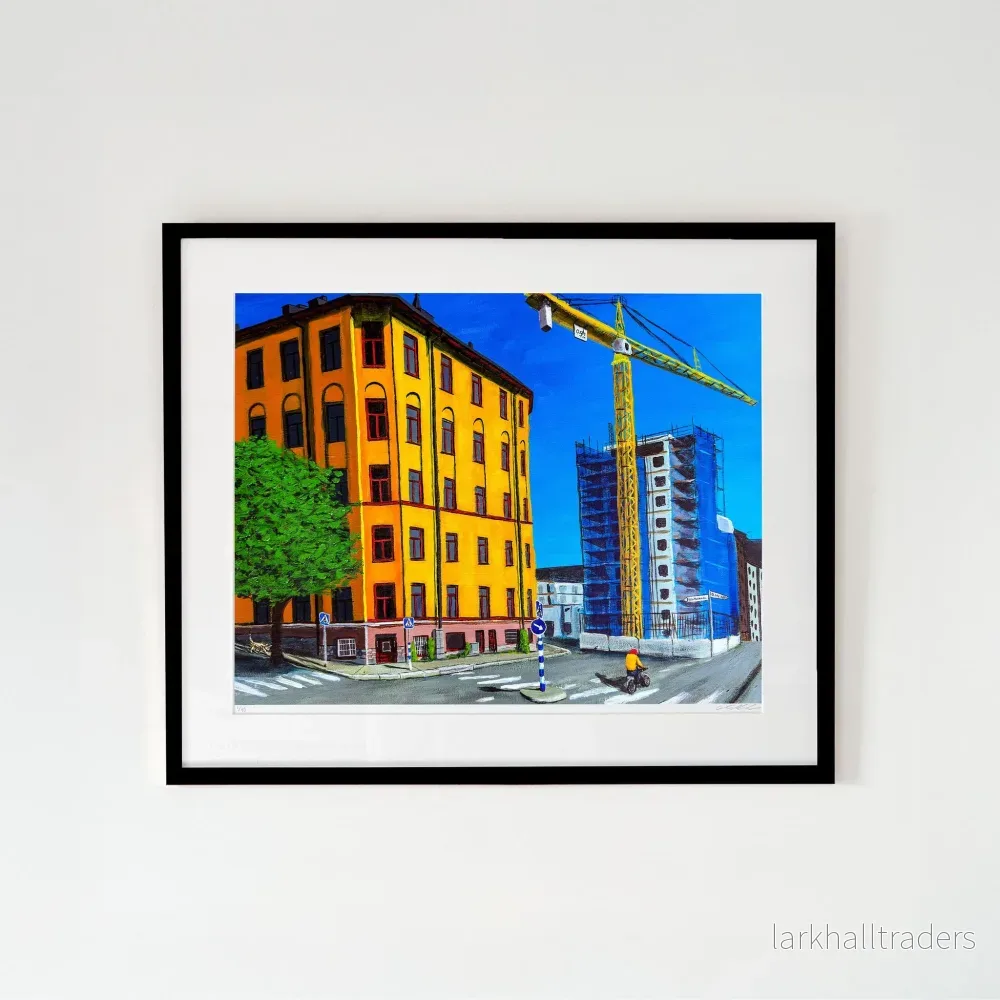 Bondegatan 100 år senare – Inramad begränsad giclée Print signerad och numrerad, upplaga av 40