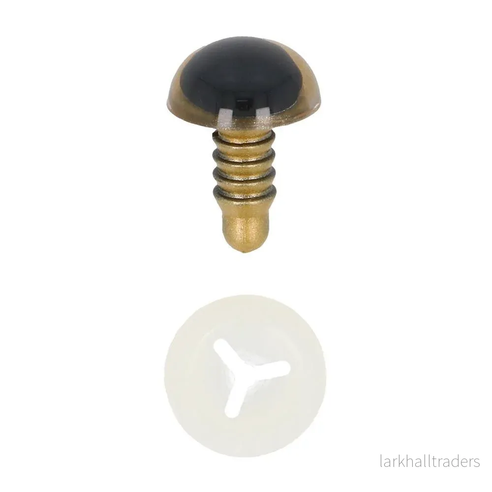 Säkerhetsögon, guld, 6mm, 2 par - Bild 2