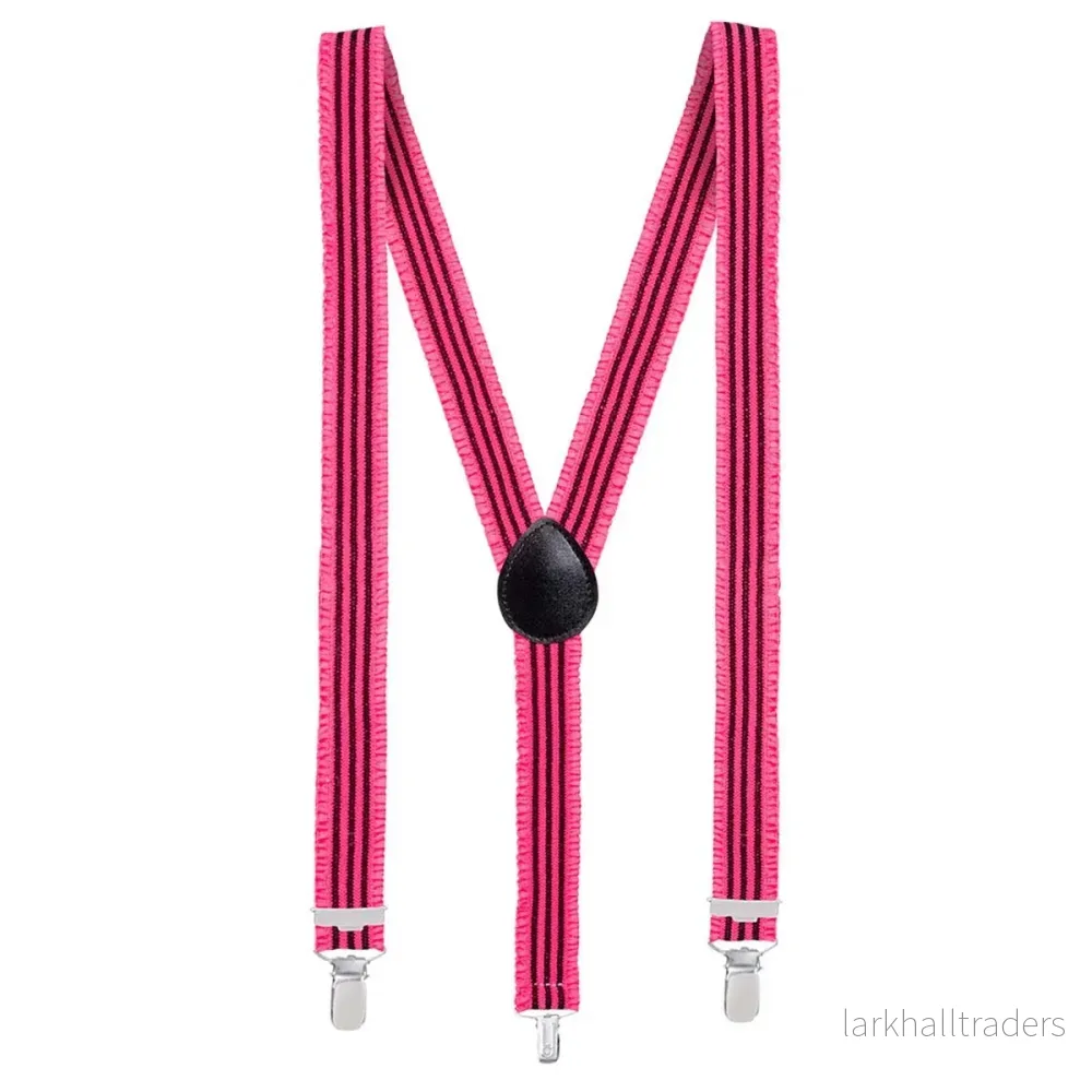 Hängslen, neon rosa