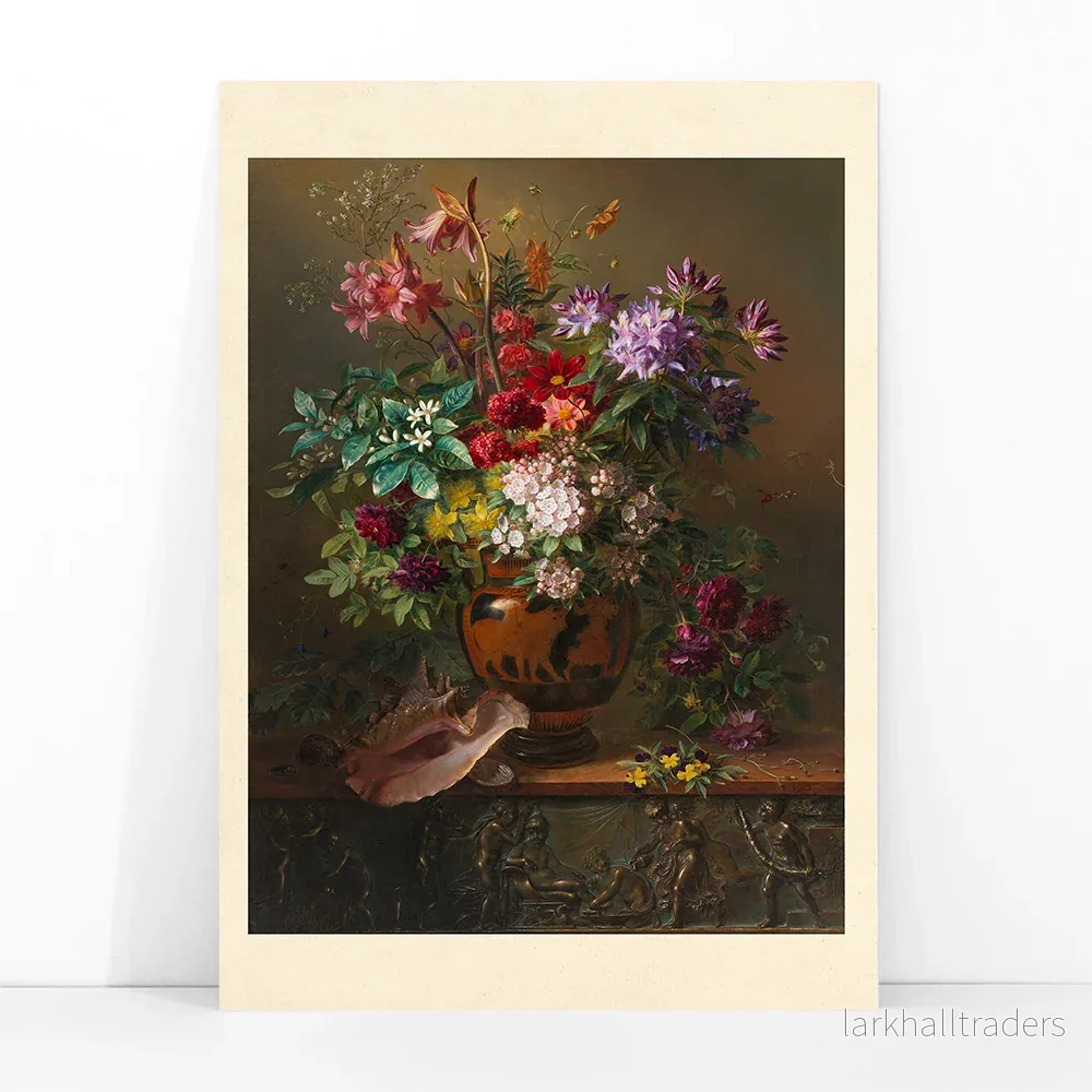Blommor i en grekisk vas Poster - Bild 3