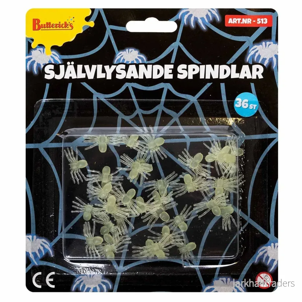 Spindlar, självlysande 36 st Spindlar, självlysande 36 st
