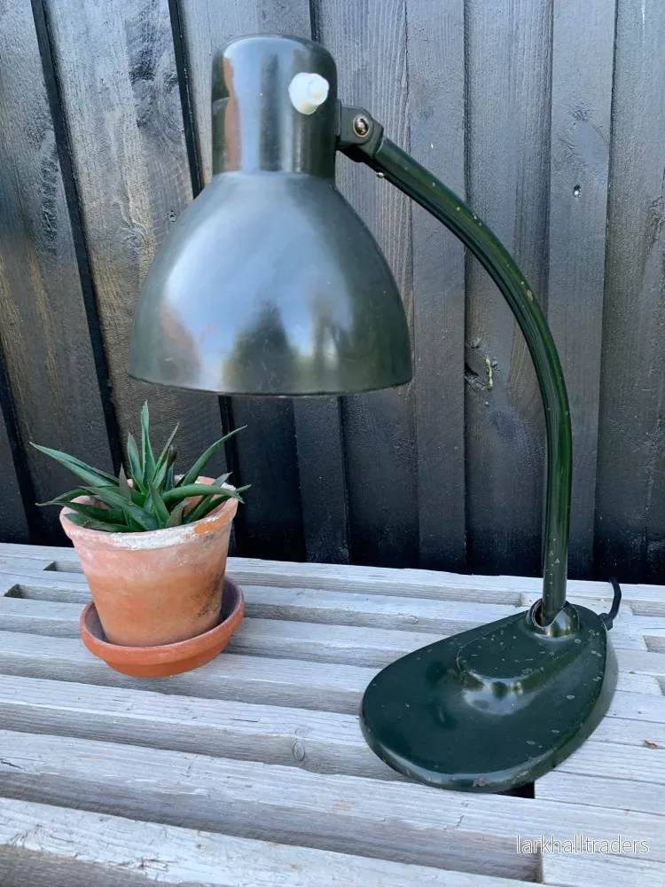 Gammal vintage lampa - mörkgrön - Bild 2