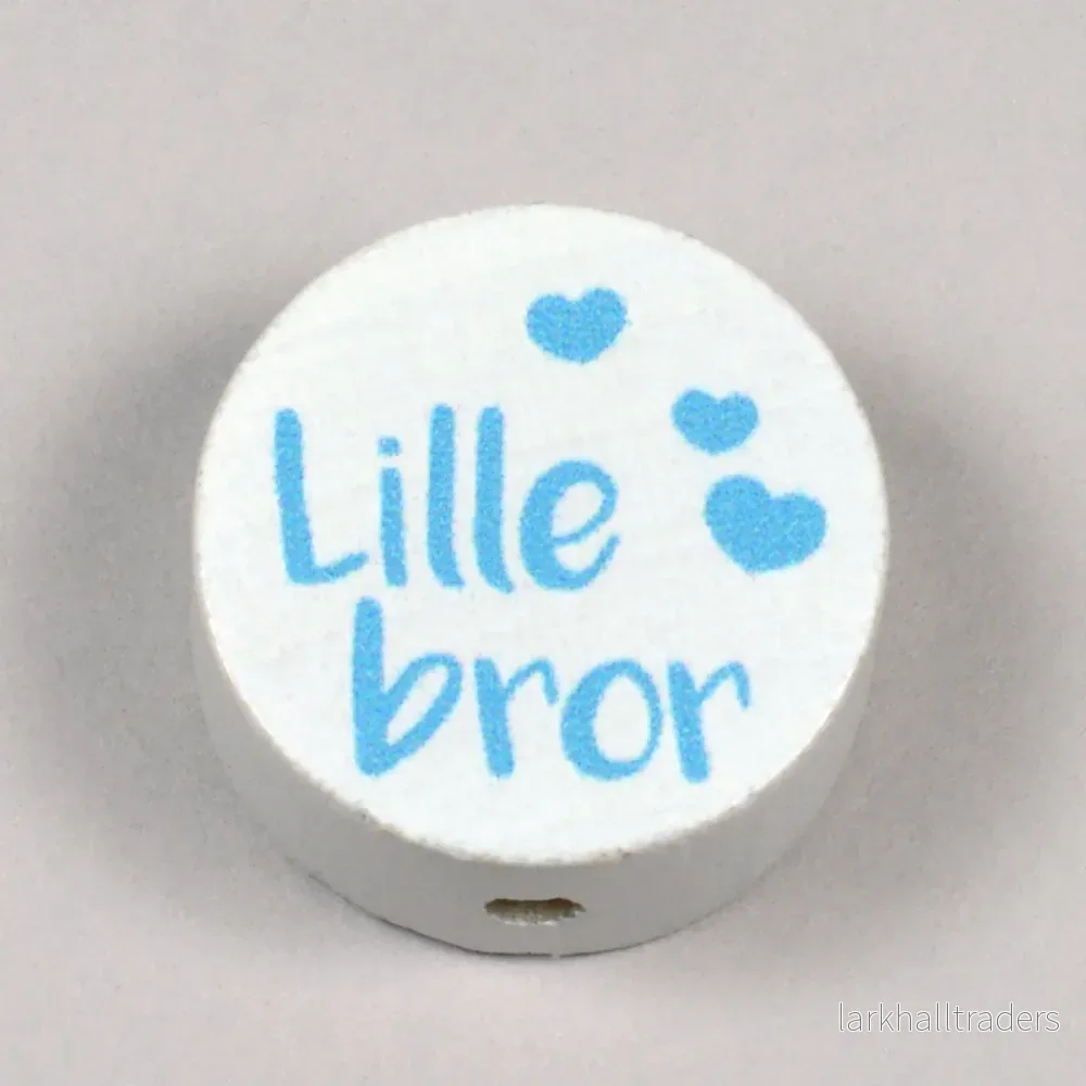 Motivpärla i trä, ”Lillebror” Motivpärla i trä, ”Lillebror”