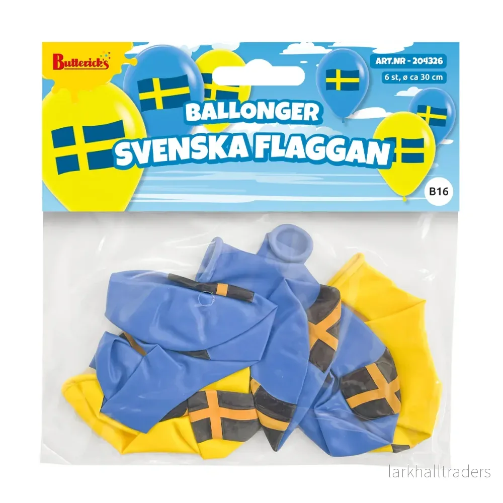Ballonger, svenska flaggan 6 st - Bild 2