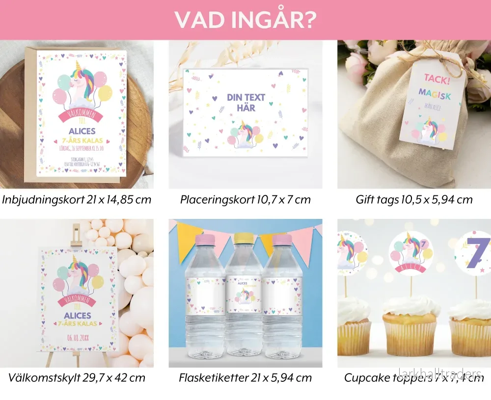 Utskrivbara Unicorn Födelsedagsdekorationer - Bild 2