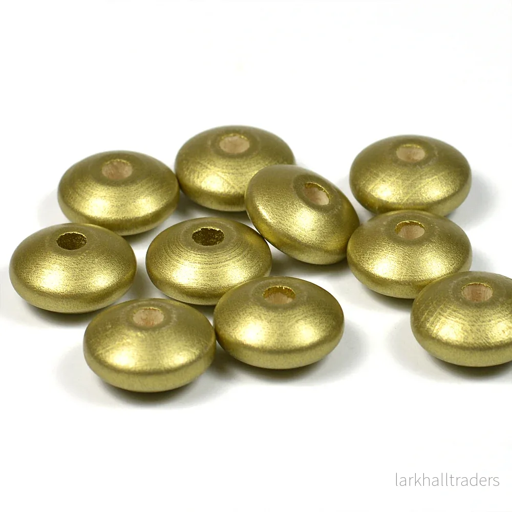 Stora trälinser, guld, 40st Stora trälinser, guld, 40st