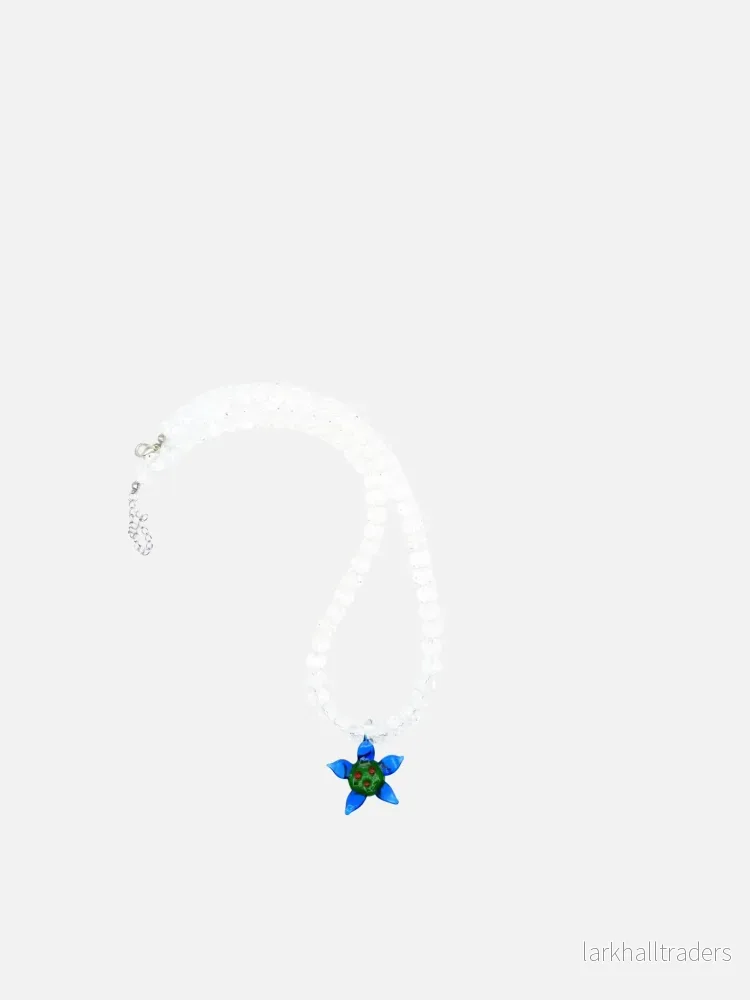 Blå Flower & Transparent Halsband Blå Flower & Transparent Halsband