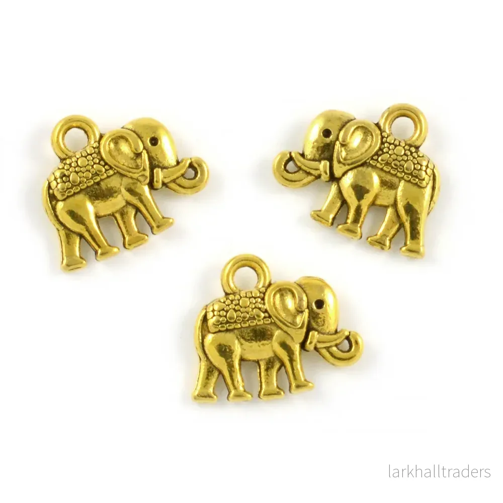 Berlock, elefant, antikguld, 14x9mm, 8st Berlock, elefant, antikguld, 14x9mm, 8st