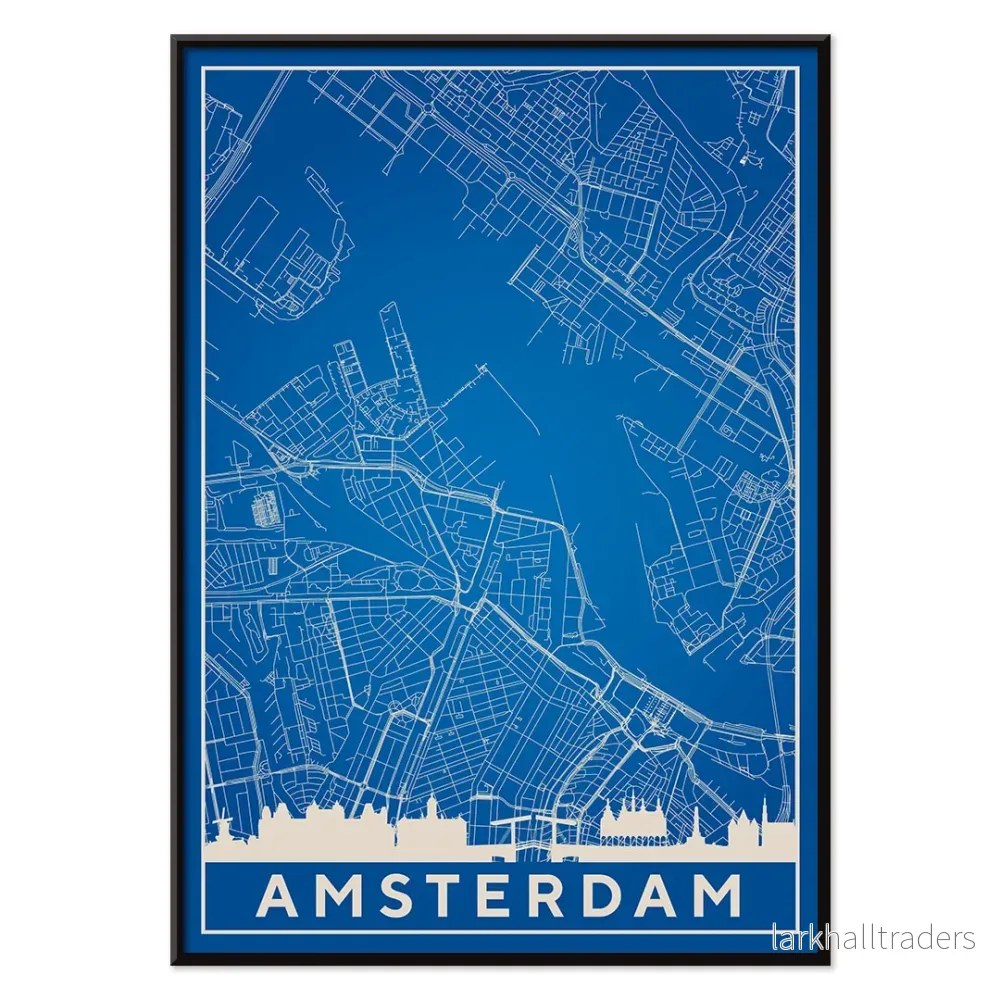 Amsterdam minimalistisk karta Poster - Bild 2
