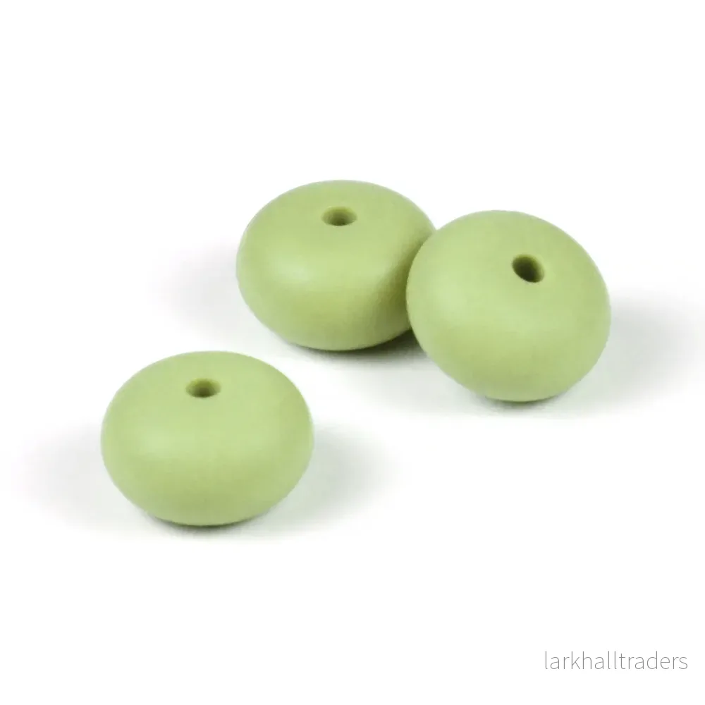 Abacus silikonpärlor, pistagegrön, 3st