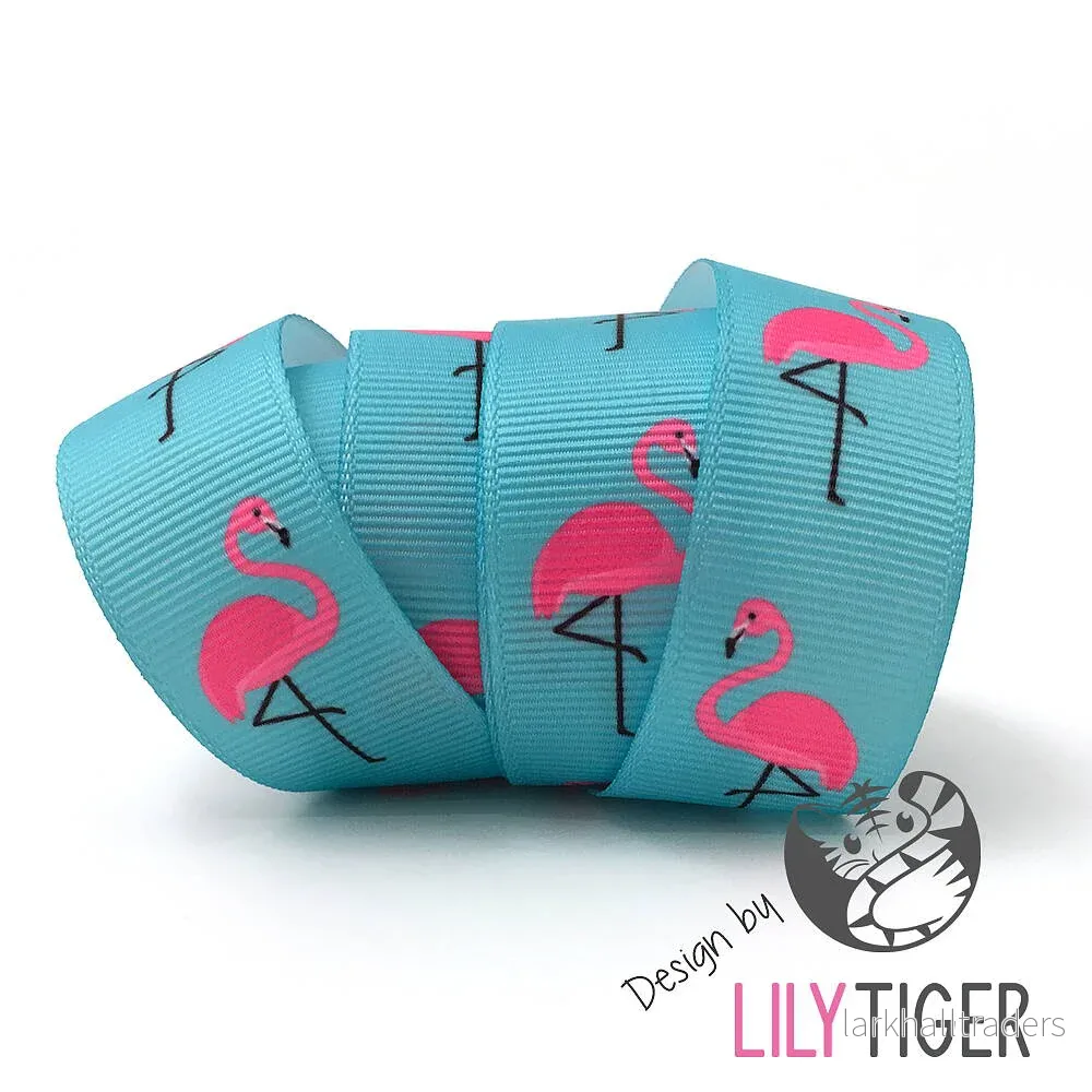 Ripsband Flamingo, 22mm