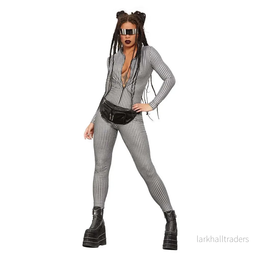 Jumpsuit, Fever Miss Whiplash Disco Holographic Jumpsuit, Fever Miss Whiplash Disco Holographic
