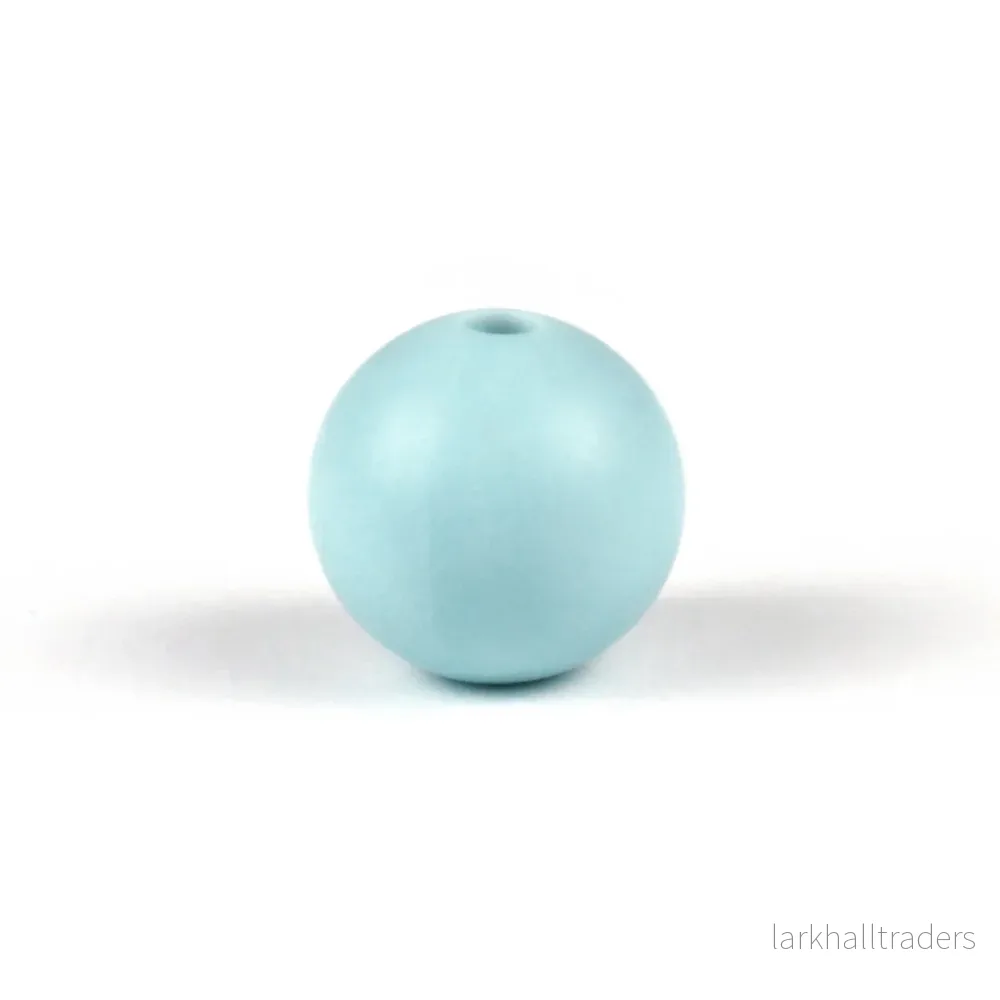 Silikonpärlor, soft blue, 12mm