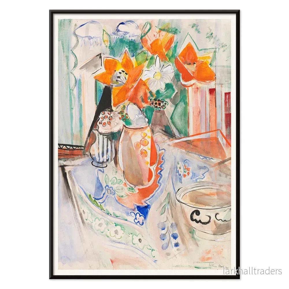 Blomsterstilleben med skål Poster - Bild 2