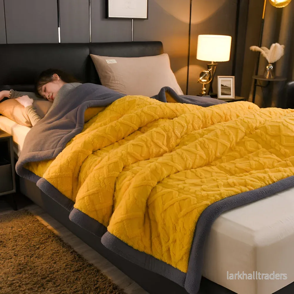 DualWeave CozyPläd – Dubbelvävd Mikrofiberfleecefilt för Varm Komfort - Bild 2