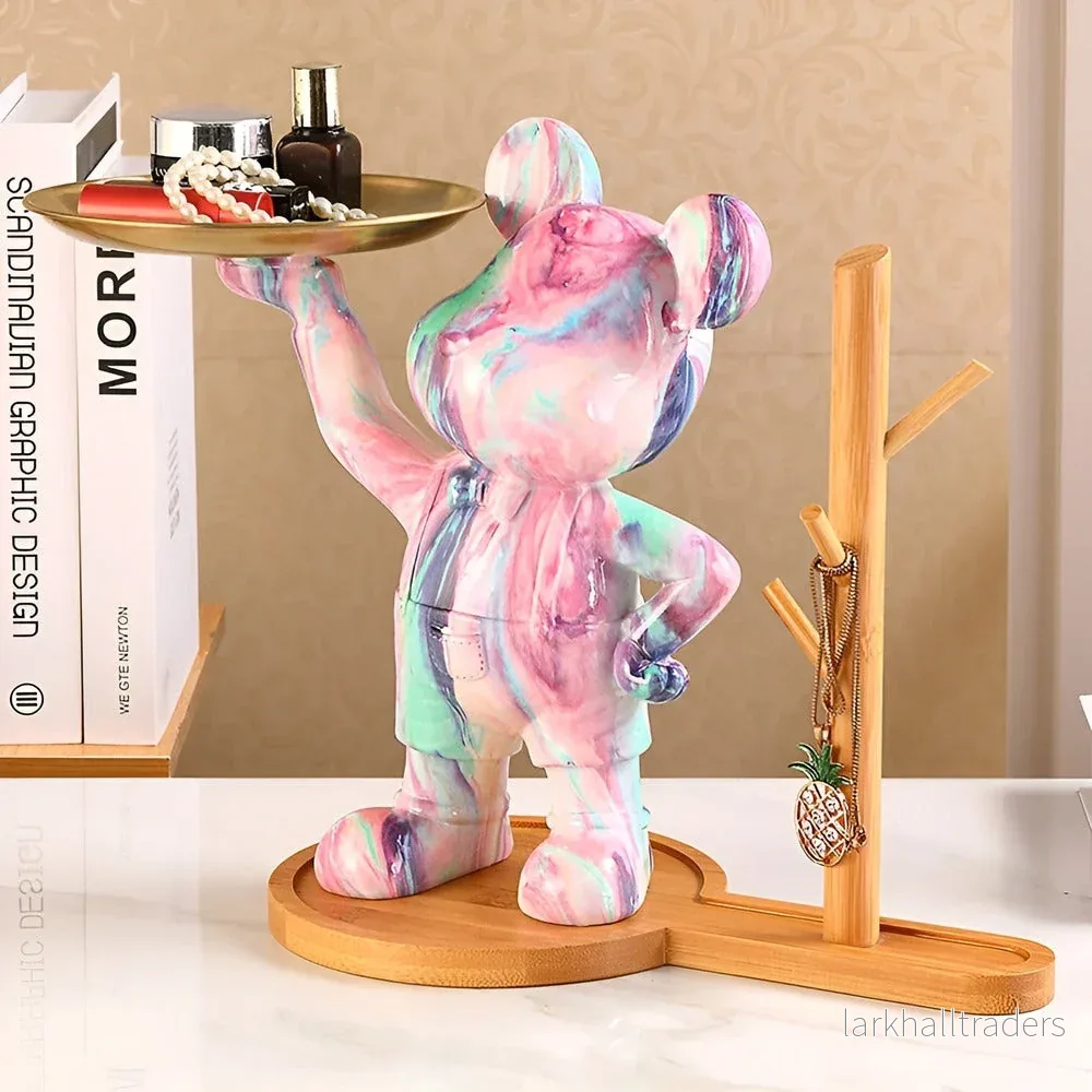 RegalBear – Handgjord Multifunktionell Dekorationsfigur med Bricka - Bild 3