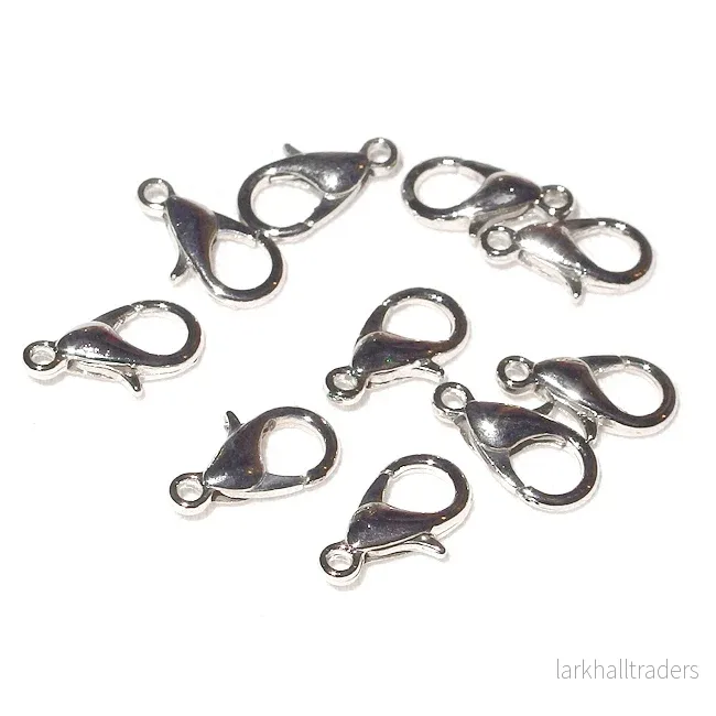 Klolås, platina, 12mm, 10st Klolås, platina, 12mm, 10st