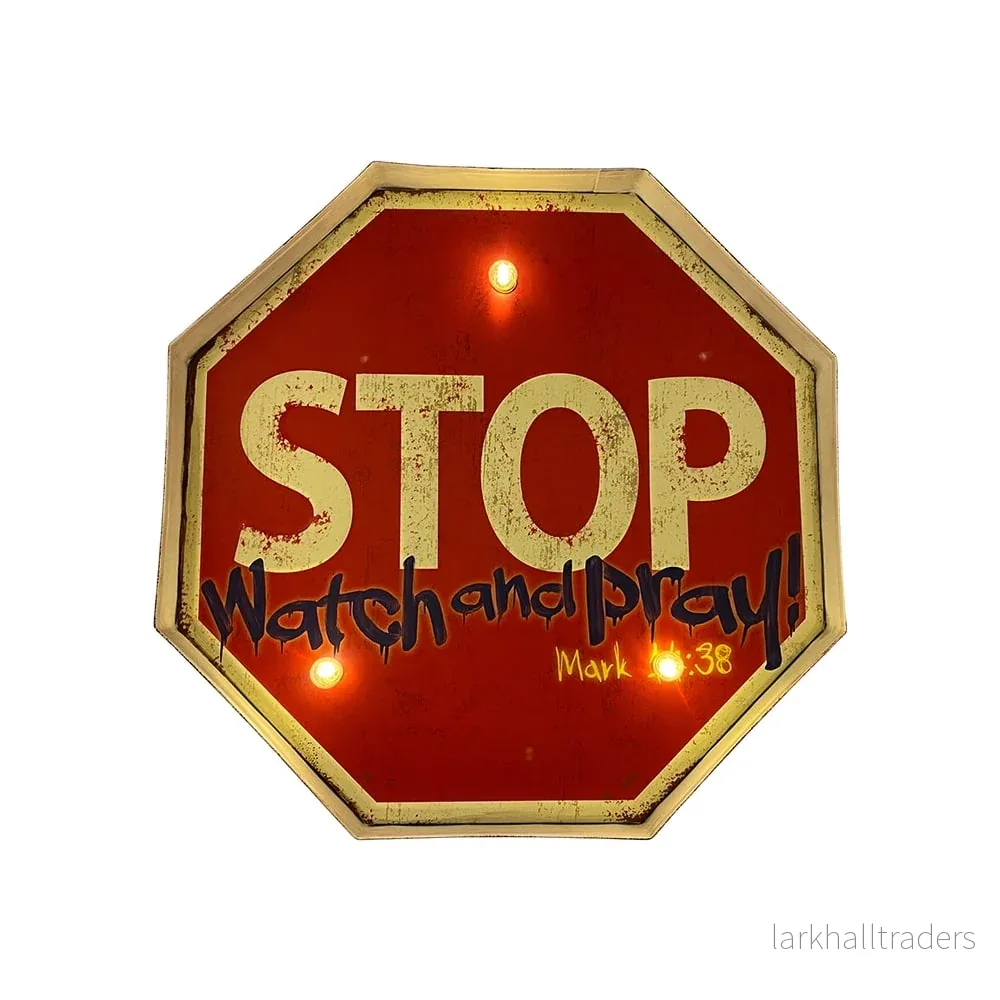 Retroskylt STOP med ljus