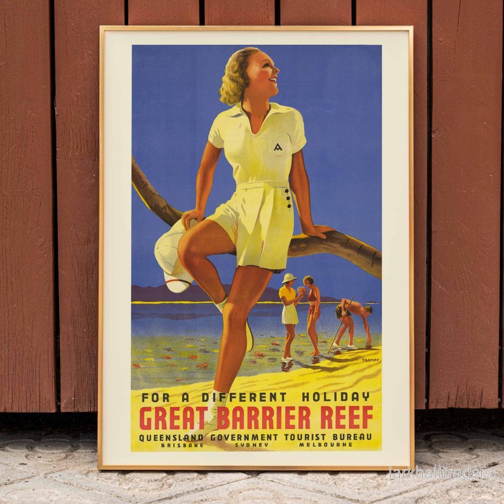 Kvinna sittande på en gren Poster