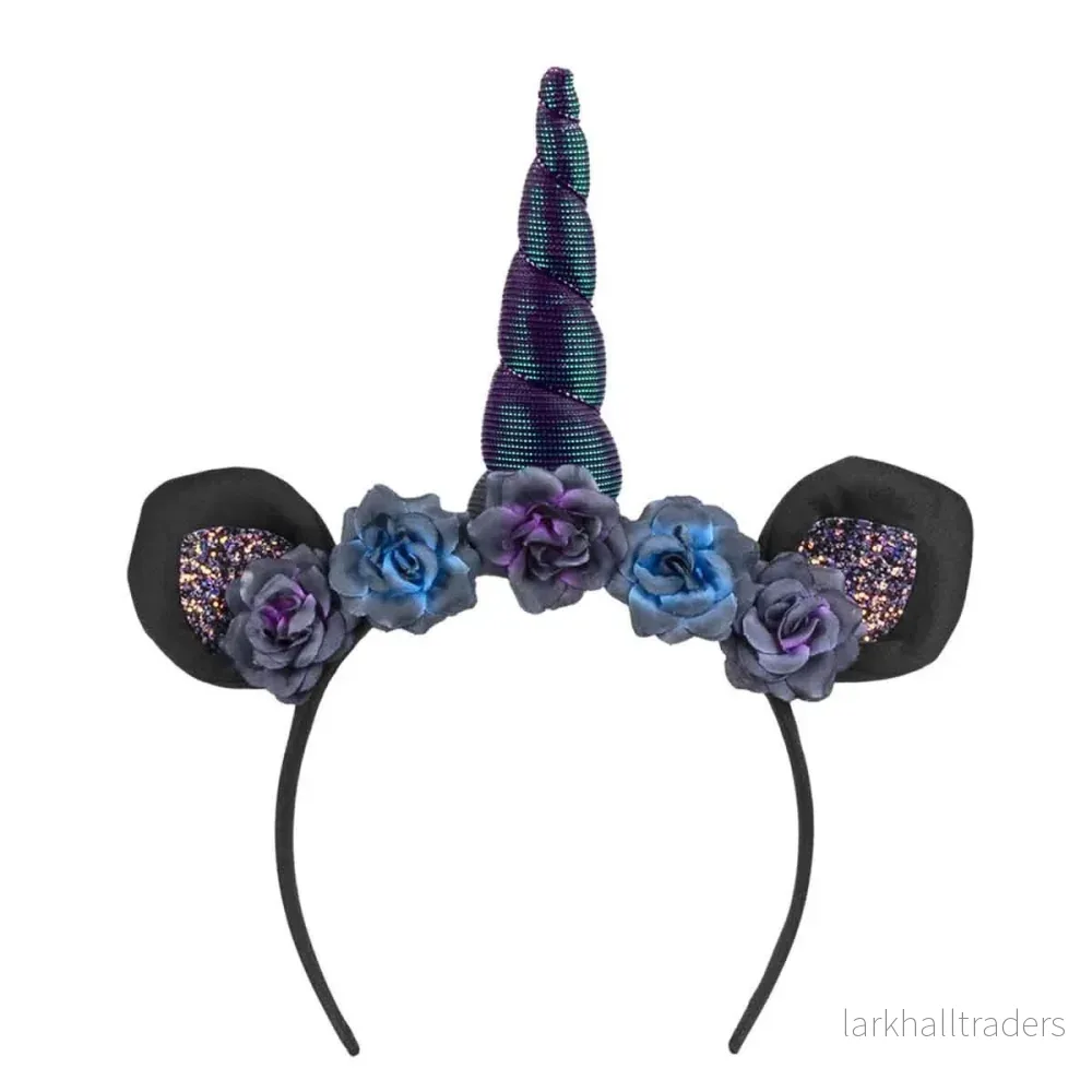 Diadem, enhörning svartglitter Diadem, enhörning svartglitter