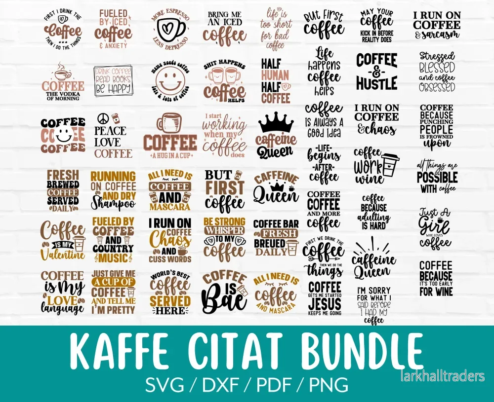 Kaffe Citat SVG-filer Kaffe Citat SVG-filer