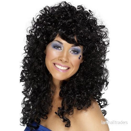 Peruk, 80-tal boogie babe svart Peruk, 80-tal boogie babe svart