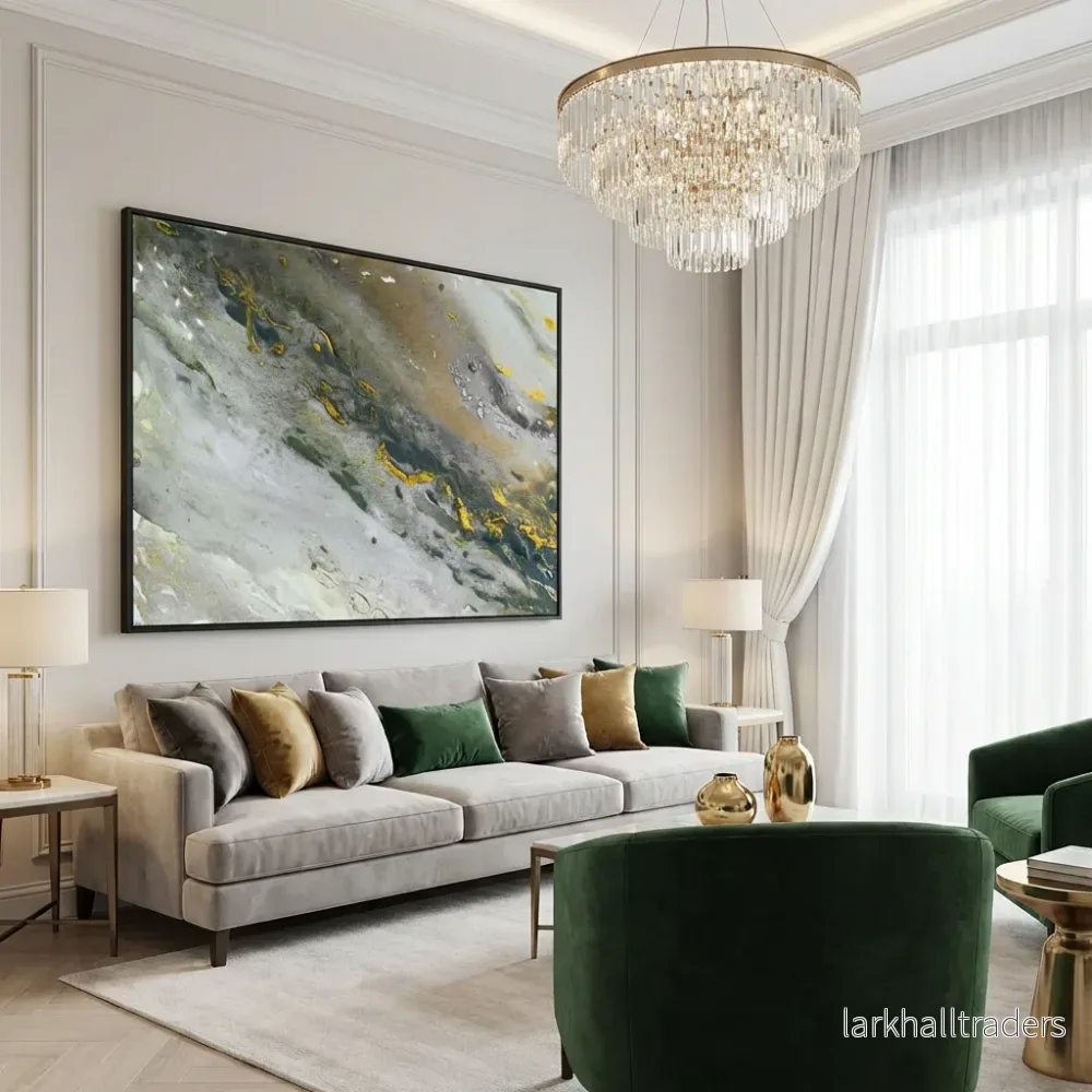 Marble Wave Gray – Canvas Print | Abstract Guld Gray Wall Art - Bild 2