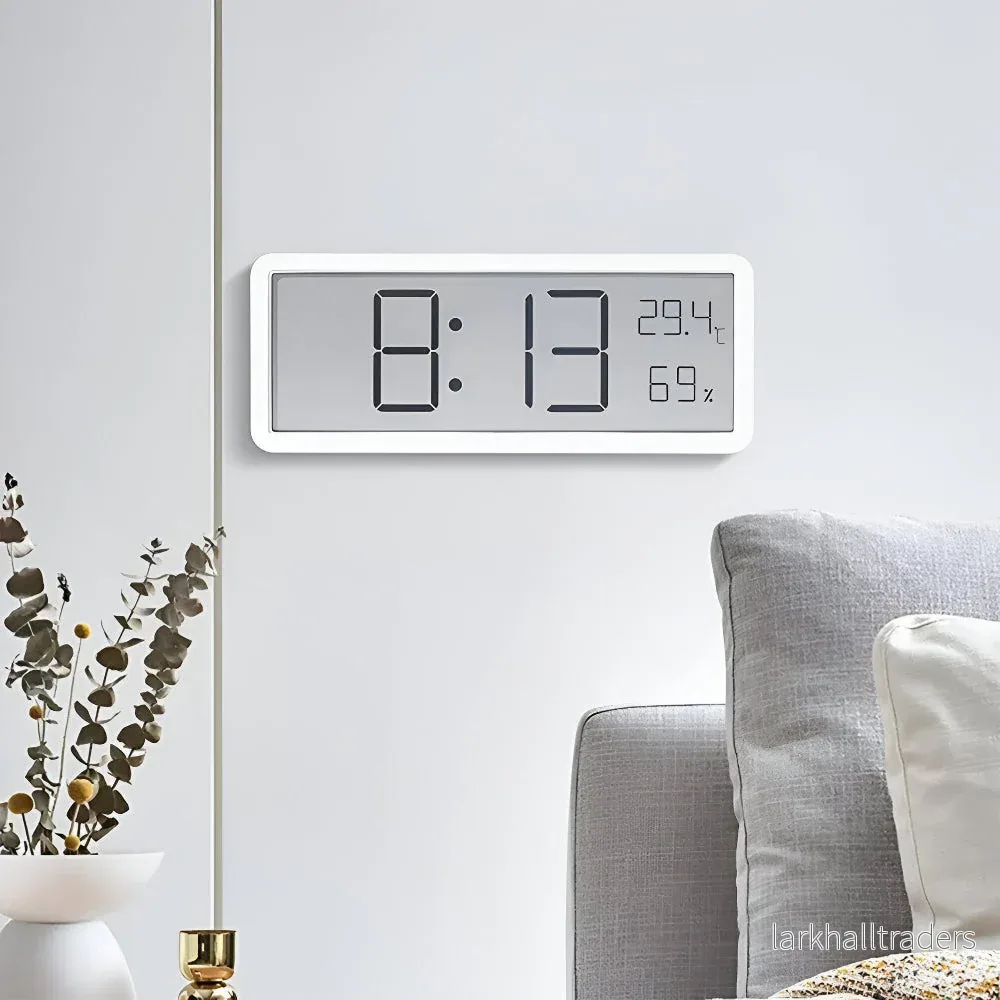 TimeGlow LED – Modern Väggklocka med Temperatur & Fuktighetssensor - Bild 3